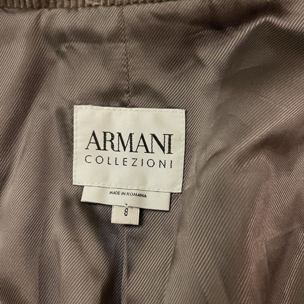 Armani Collezioni Light Brown Corduroy Moto Zip Jacket Size 8 Pockets - Picture 3 of 13